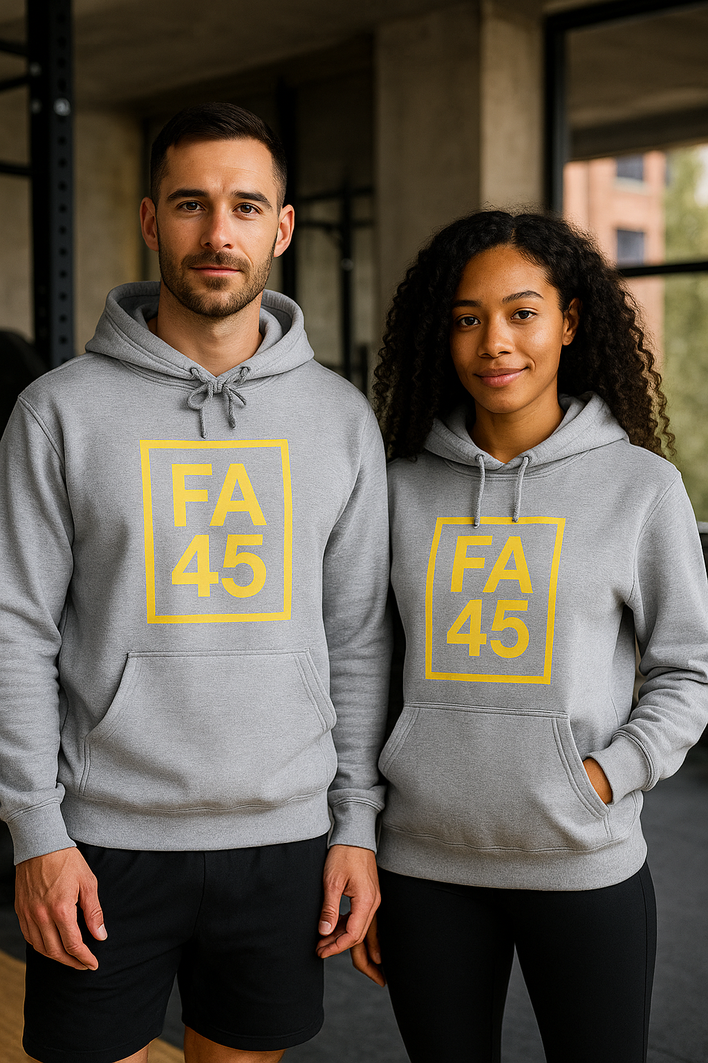 FA45 Box Logo Hoodie — Vintage Gold Edition