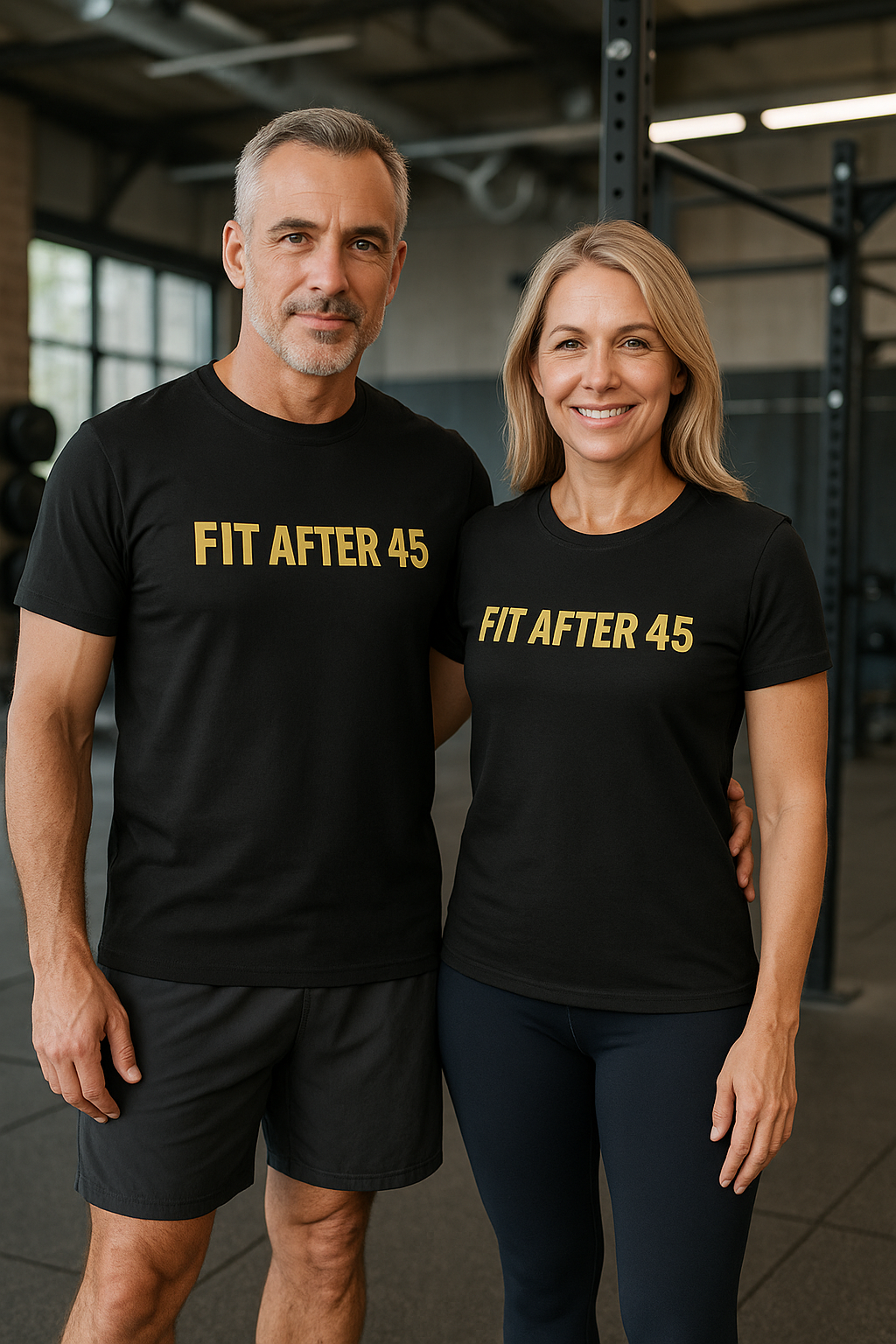 Fit After 45 Tee — Bold Front & Back Motivational Shirt