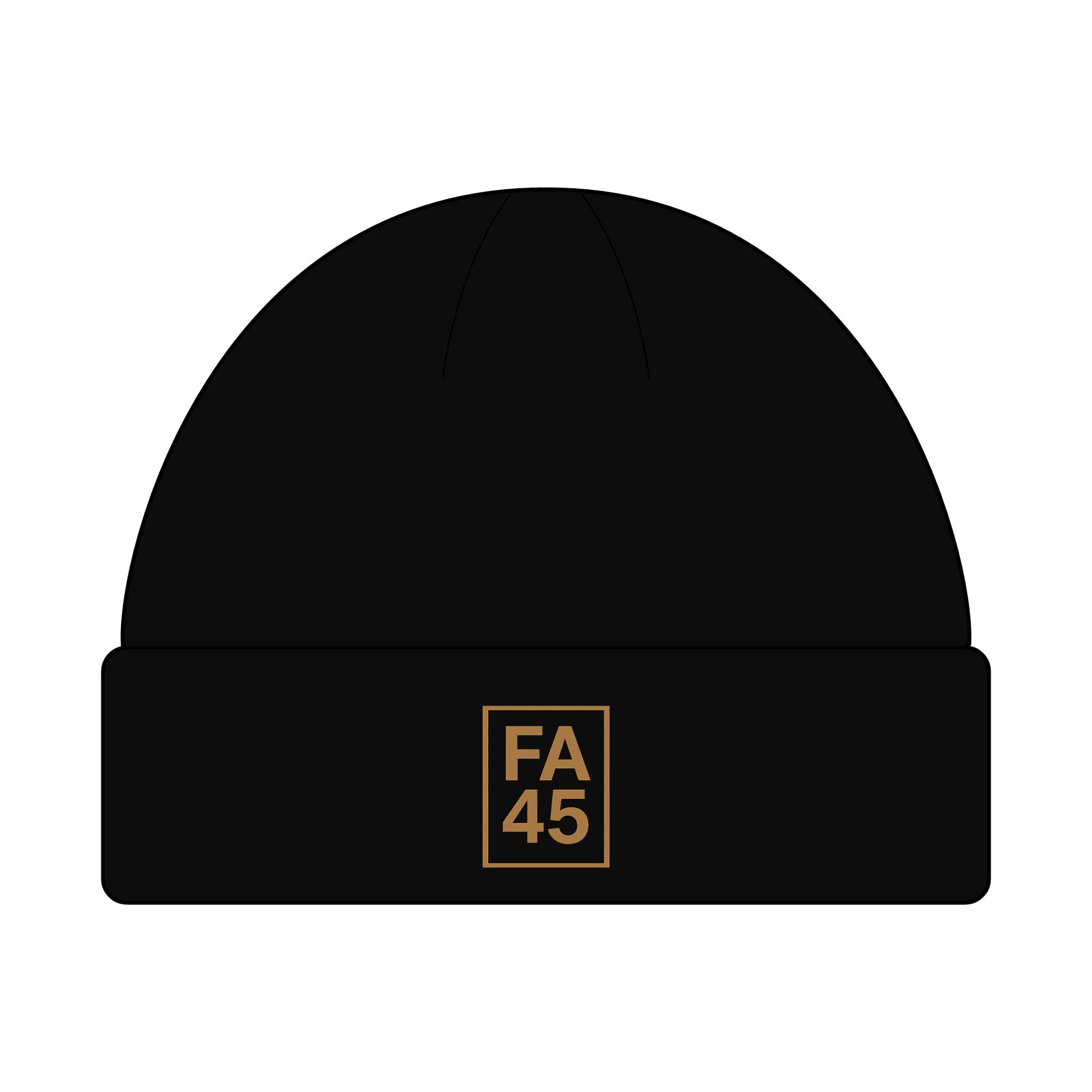 ⭐ FA45 Performance Beanie — Navy/Ecru with Gold Logo