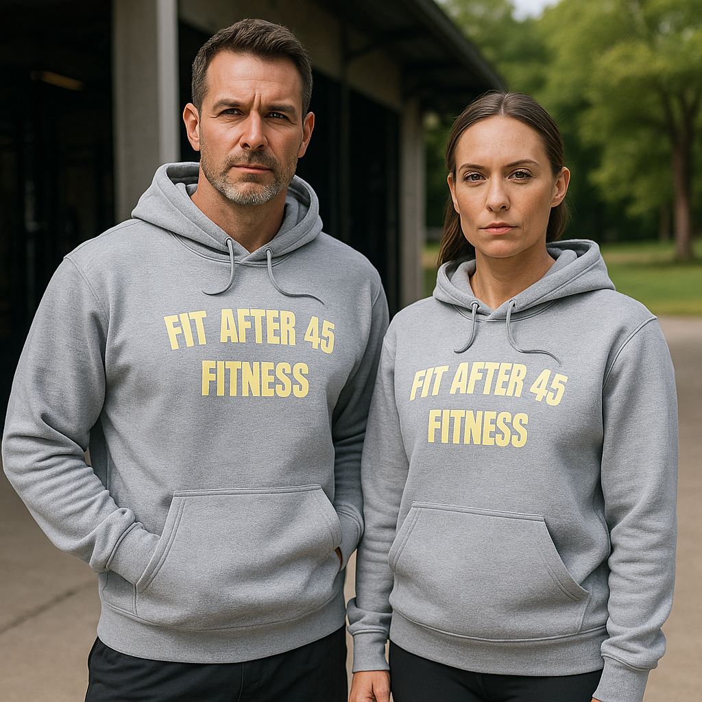Fit After 45™ Motivational Hoodie — “Built For Life After 45” Edition