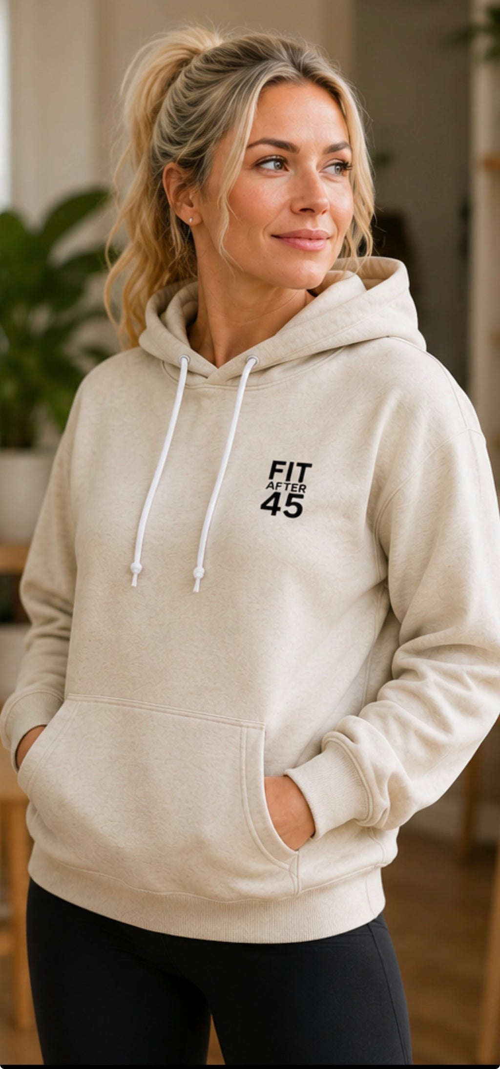Fit After 45 Women's Premium Classic Hoodie – Bleached Linen