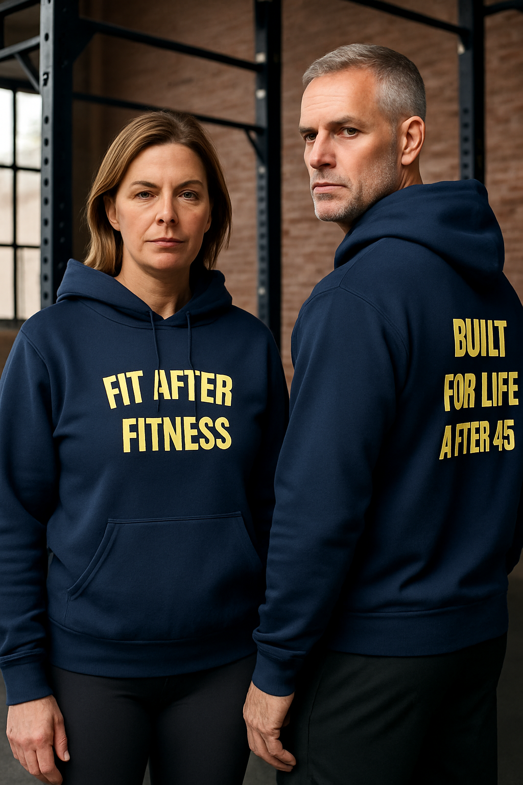 Fit After 45™ Motivational Hoodie — “Built For Life After 45” Edition