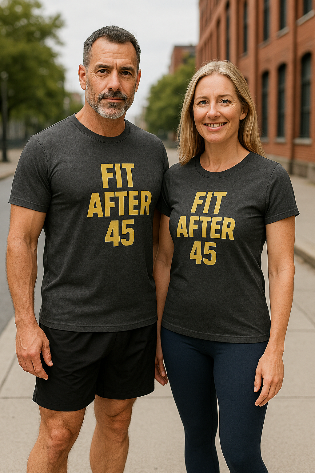 Fit After 45 Tee — Bold Front & Back Motivational Shirt