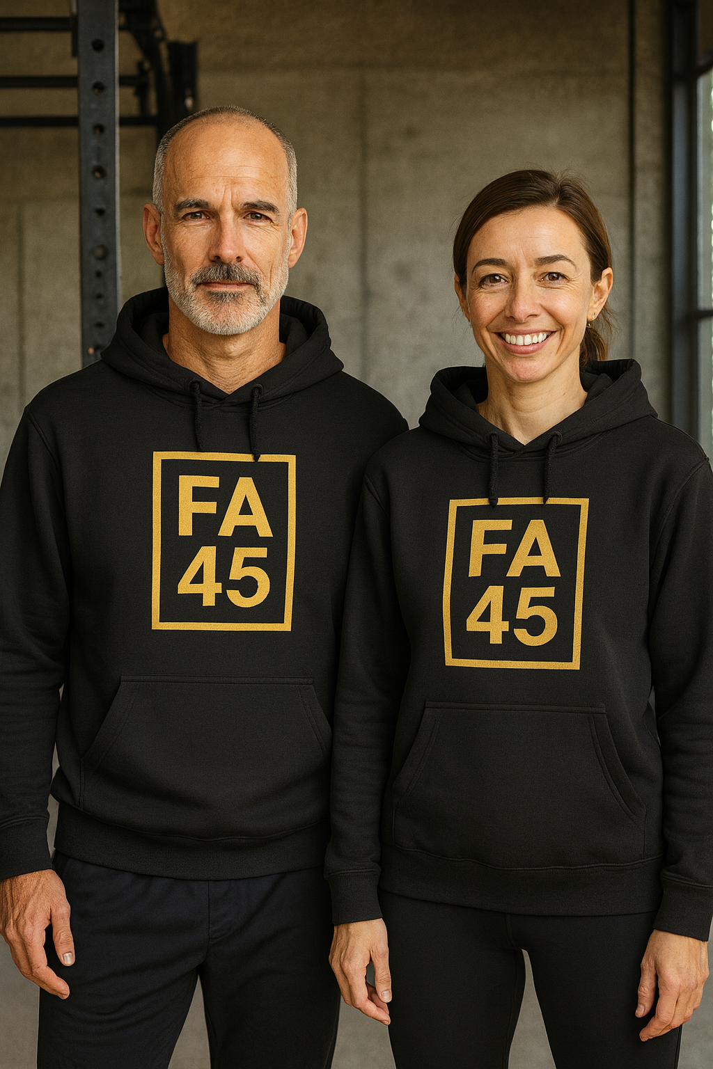 FA45 Box Logo Hoodie — Vintage Gold Edition